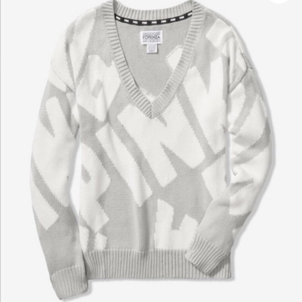 NWT Victoria’s Secret Pink Heritage Vneck Sweater